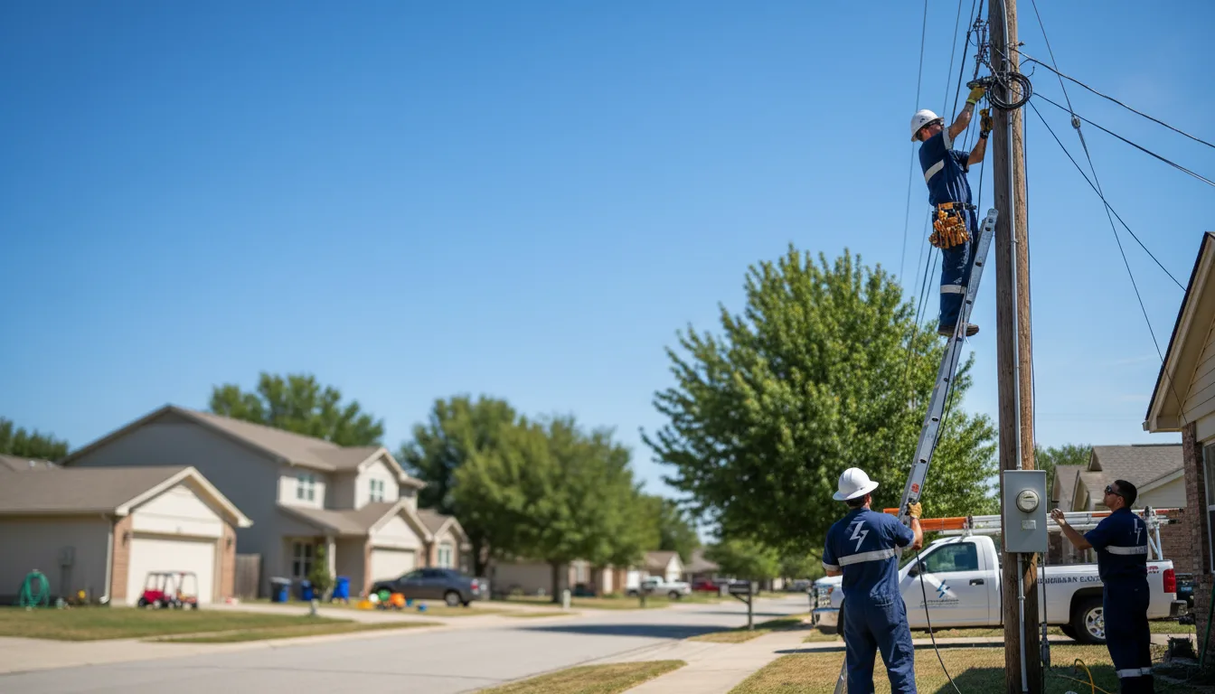Residential electrician providing installation services in Deanville, TX